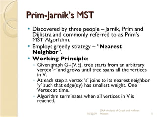 Mathematical analysis of Graph and Huff amn coding | PPT