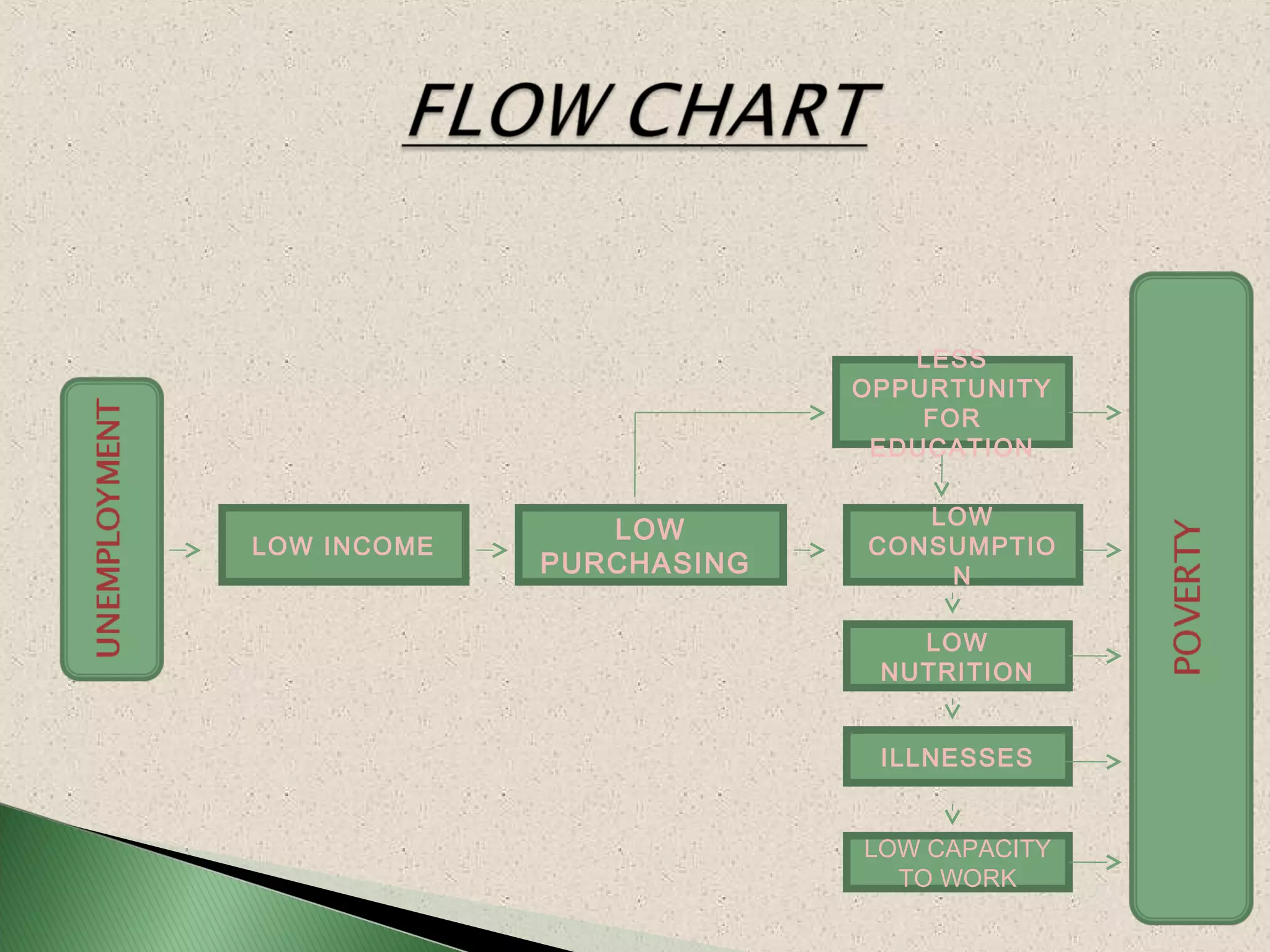 LOW INCOME
LOW
PURCHASING
LOW
CONSUMPTIO
N
LOW
NUTRITION
ILLNESSES
LOW CAPACITY
TO WORK
LESS
OPPURTUNITY
FOR
EDUCATION
 