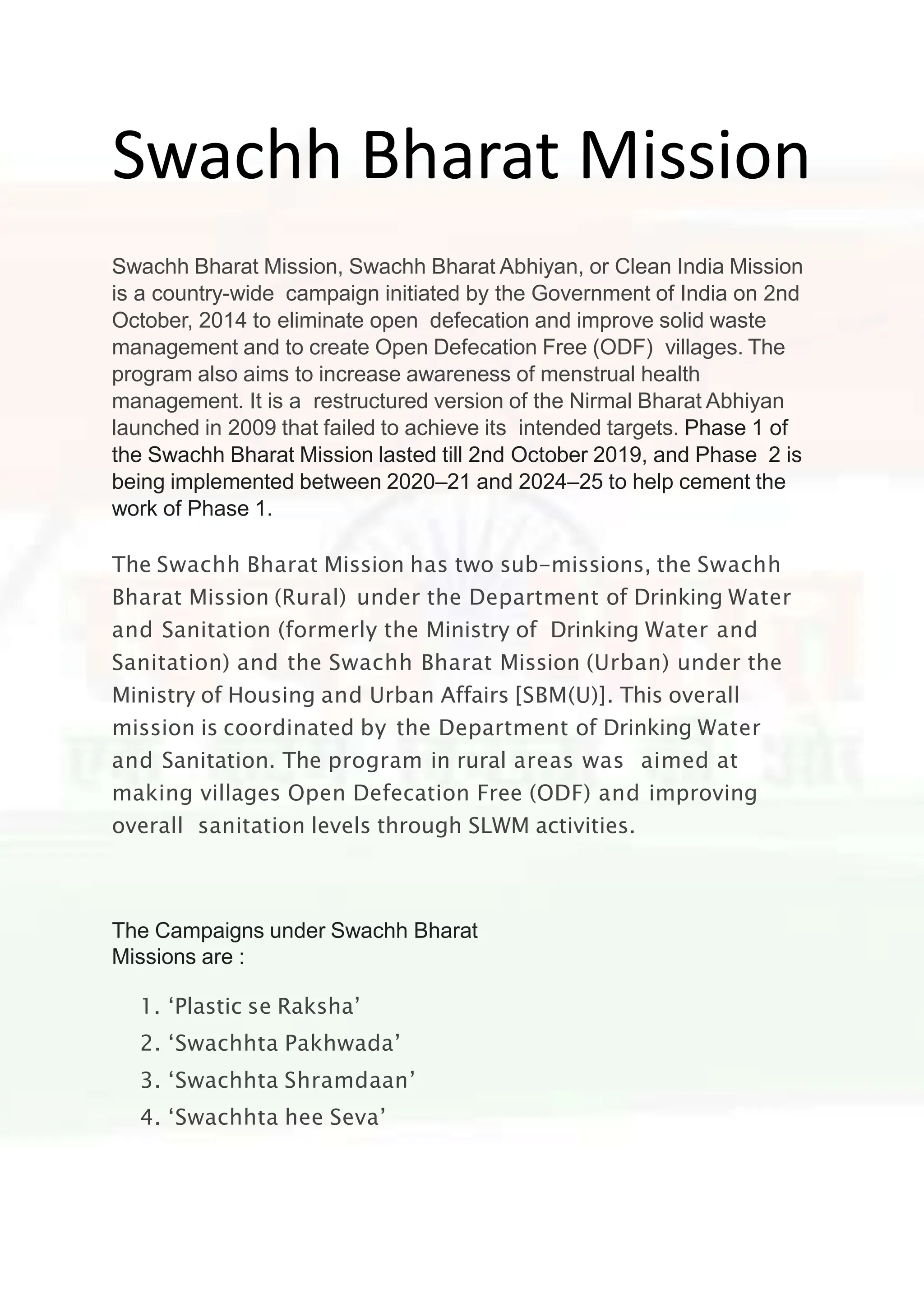 Sbm Rural Swachh Bharat Abhiyan: Transforming India Towards a Cleaner Future | PPTX