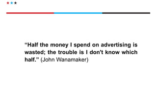 Diretoria de Circulação 
“Half the money I spend on advertising is wasted; the trouble is I don't know which half.” (John Wanamaker)  