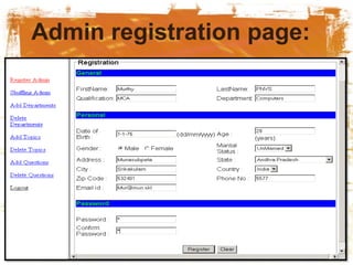 Admin registration page:
 