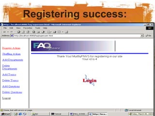 Registering success:
 