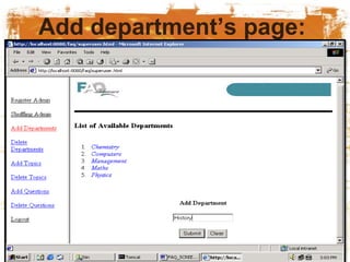 Add department’s page:
 