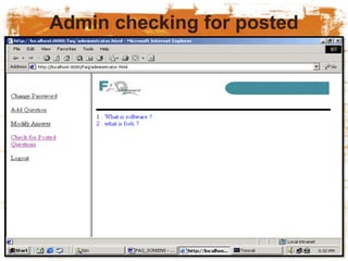 Admin checking for posted
questions page:
 