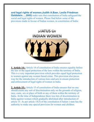 THE CONSTITUTIONAL STATUS OF WOMEN IN INDIA | PDF