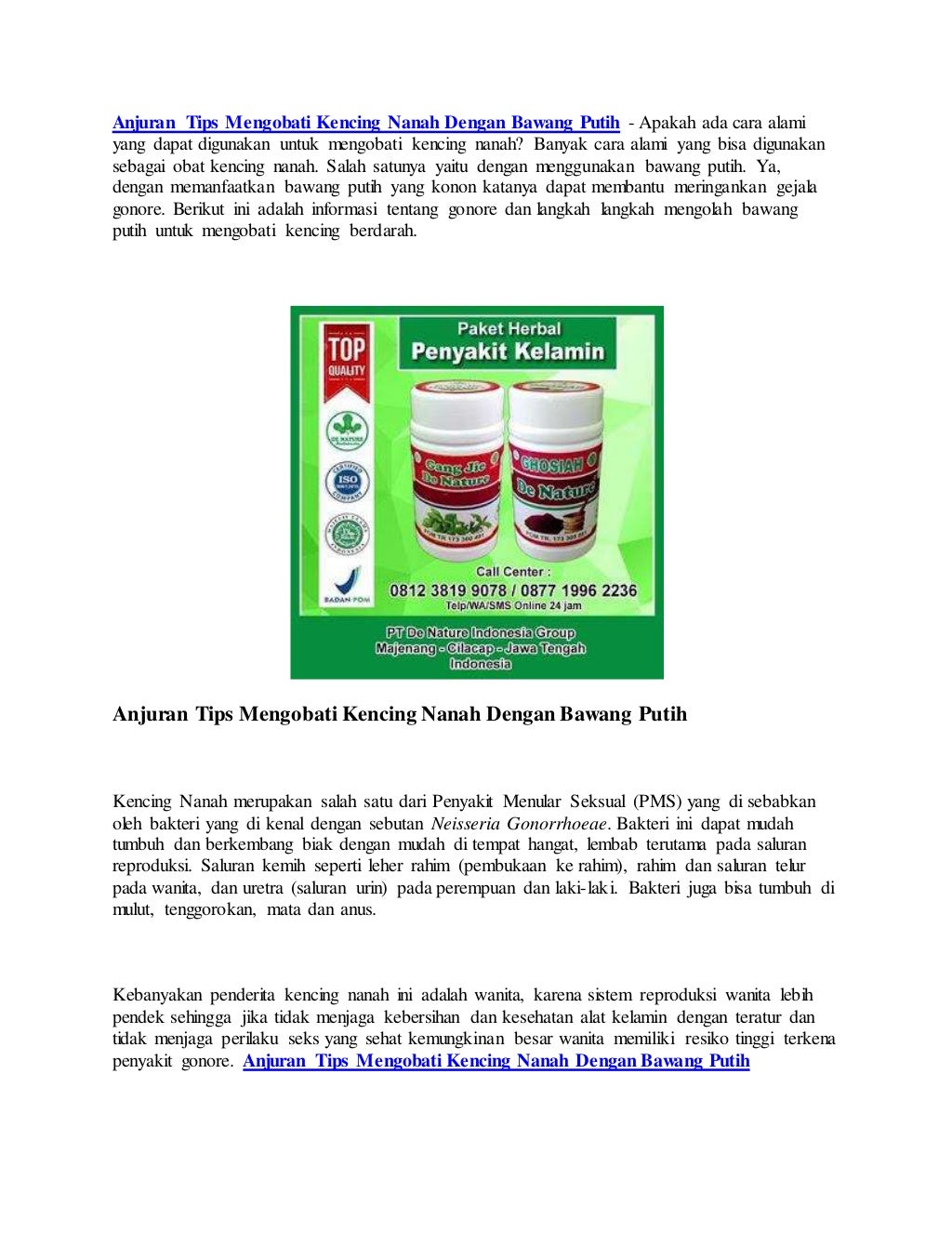 Anjuran tips mengobati kencing nanah dengan bawang putih Anjuran tips mengobati kencing nanah dengan bawang putih