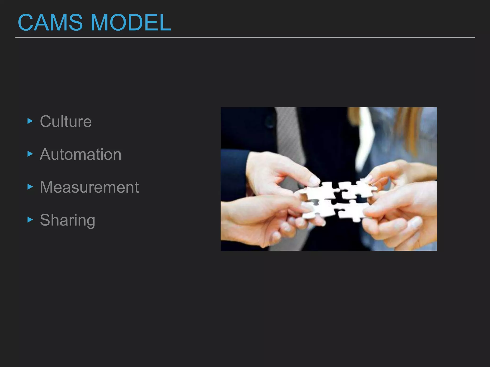 CAMS MODEL
▸Culture
▸Automation
▸Measurement
▸Sharing
 
