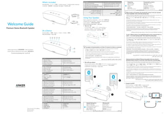 Anker A3143 Premium Bluetooth Speaker User Manual