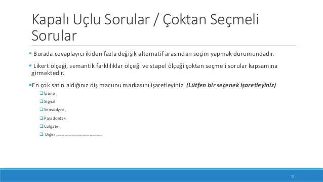 Anket Tasarimi Ve On Test