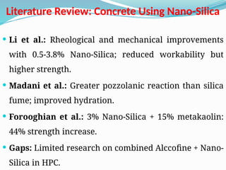 design of mix design using nano silica and alcofine | PPTX