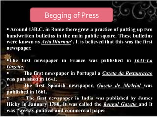 Role of Press in 21 Century.