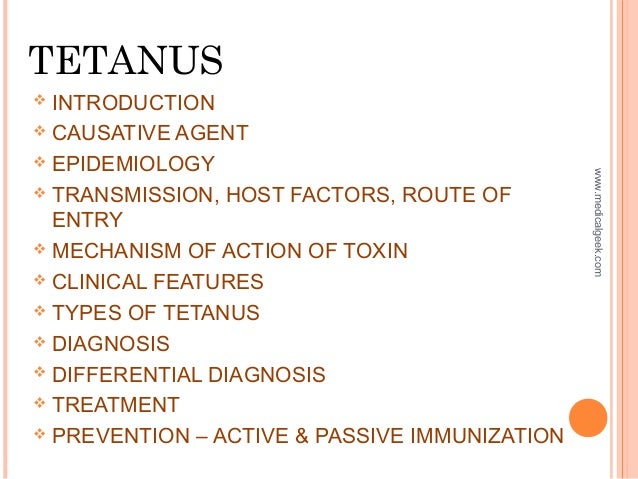 Dissertation tetanus