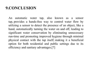 Automatic water tap using Arduino on smart water tap | PPTX