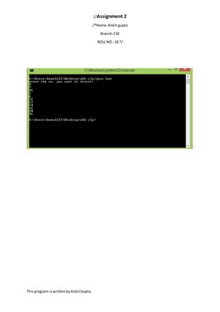 java program assigment -2 | DOCX