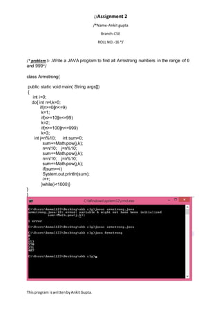 java program assigment -2 | PDF
