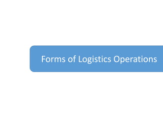 Forms of Logistics Operations
 