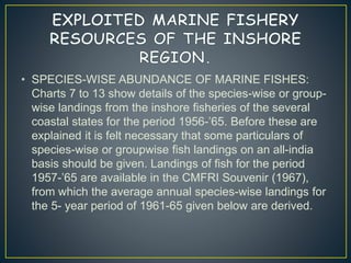Major Exploited Marine Fisheries of India