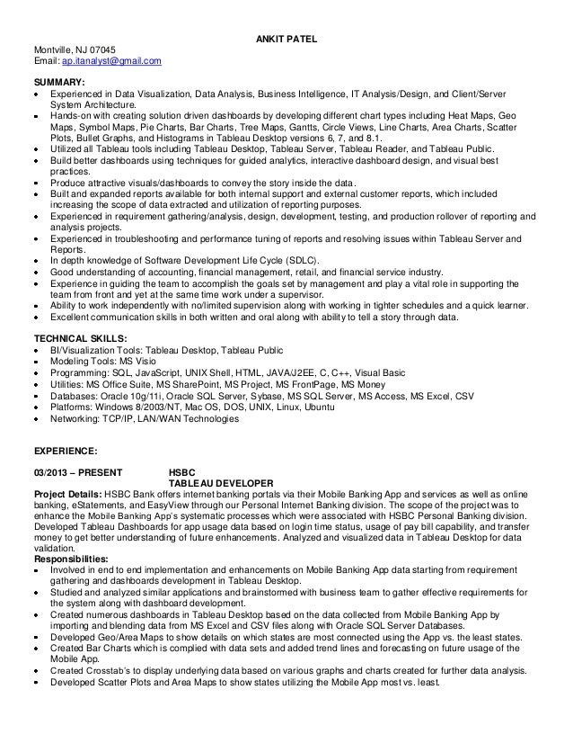 it analyst resume sample