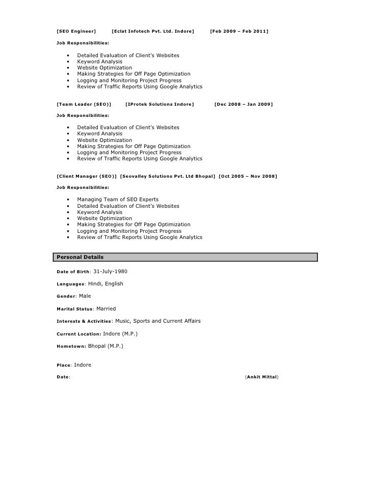 seo resumes