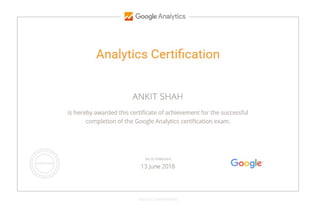 Ankit shah google analytics certification