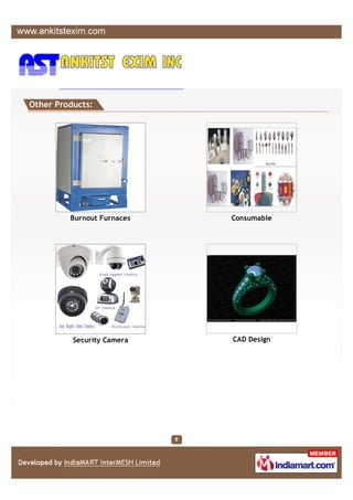 Other Products:




         Burnout Furnaces   Consumable




          Security Camera   CAD Design
 