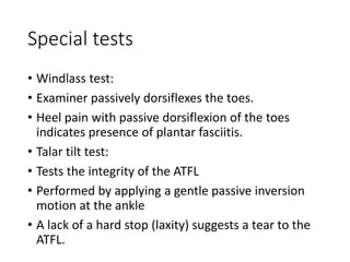 Ankle and Foot examinatiom
