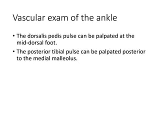 Ankle and Foot examinatiom