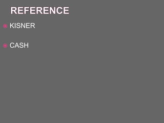  KISNER
 CASH
 