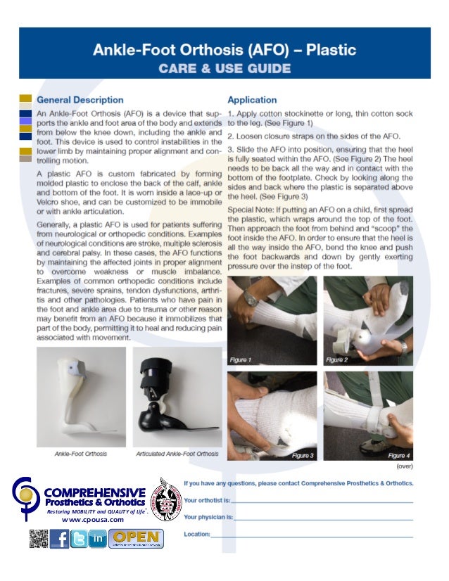 Ankle Foot Orthosis CARE AND USE GUIDE