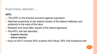 Atfl Function Ankle instability | PPTX