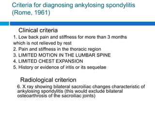 Ankylosing Spondylitis Clinical Feature And Diagnosis