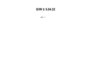 S/W ≥ 5.04.22
A1 - I
 