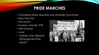 NATIONAL GAY STUDENT CENTER
• 1971, Washington, DC
• National organization
• Founded by Warren J. Blumenfeld
• Serving stu...