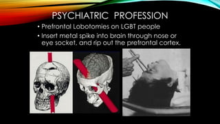 DR. EDMUND BERGLER
• Psychoanalyst
• 1956, Homosexuality: Disease or Way of Life?
“…homosexuality is a neurotic condition…...