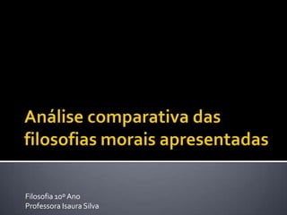 Filosofia 10º Ano
Professora Isaura Silva

 