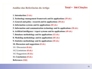 Análise das Referências do Artigo                               Total = 166 Citações


1. Introduction (3 cit.)
2. Technol...