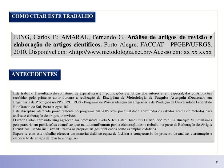 Revisao de artigos cientificos