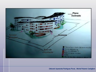 ____Plano
                                                   inclinado




Acesso                         ____Acessos
principal __




               ____Área de
                  circulação




                       Déborah Aparecida Rodrigues Rovai , Michel Roberto Castiglioni
 