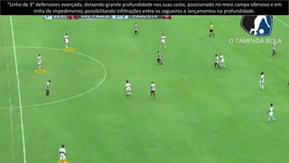 Amplitude mesmo no terço ofensivo, geralmente assegurada pelo alas. 7 jogadores no terço ofensivo.
 