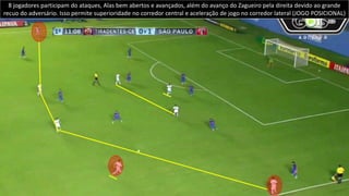 Com a entrada de Araújo como meia, em algumas situações o mesmo abre e permite Foguete entrar por dentro, permitindo
finalizações.
Araújo
Foguete
 