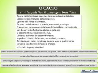 O CACTO
                       caráter plástico & paisagem brasileira
                   Aquele cacto lembrava os gestos d...