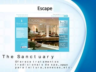 EscapeTheSanctuaryOferece tratamentos tradicionais de spa, espaços para leitura, sonecas, etc.