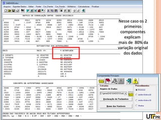 Nesse caso os 2
    primeiros
 componentes
    explicam
mais de 80% da
variação original
   dos dados
 
