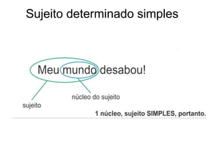 Sujeito determinado simples
 