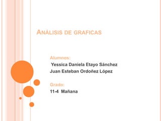 Análisis de graficas Alumnos:  Yessica Daniela Etayo Sánchez Juan Esteban Ordoñez López Grado: 11-4  Mañana 