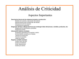 Análisis De Criticidad