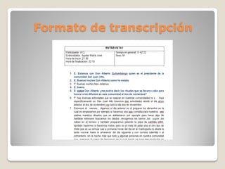 Formato de transcripción
 