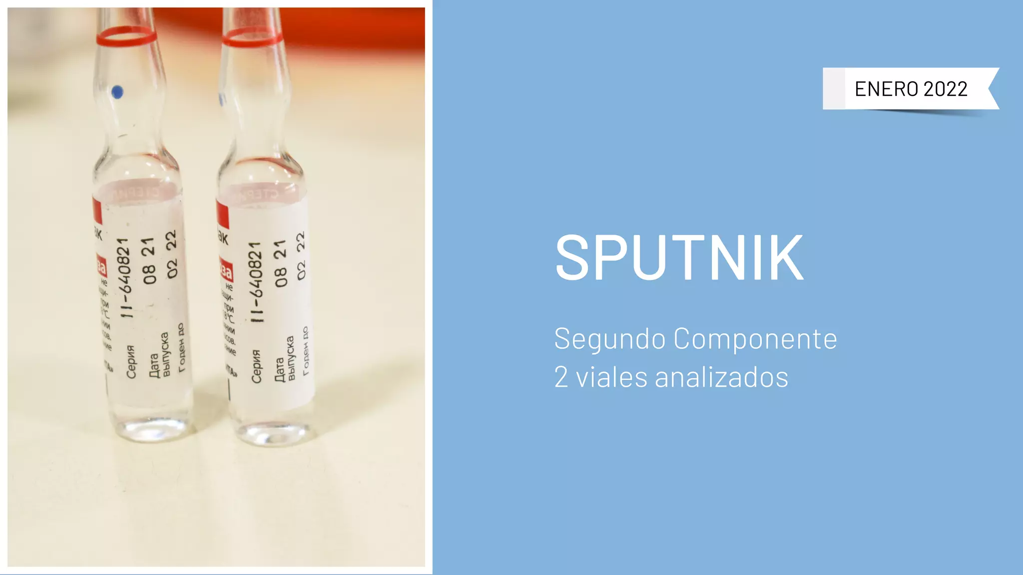 ENERO 2022
Segundo Componente
2 viales analizados
SPUTNIK
 