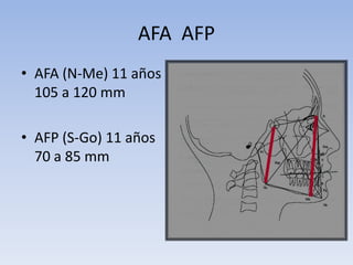 AFA AFP
• AFA (N-Me) 11 años
105 a 120 mm
• AFP (S-Go) 11 años
70 a 85 mm
 
