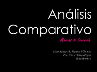Análisis
Comparativo
Mercadotecnia Figuras Públicas
Por: Daniel Carpinteyro
@danberpro
Marcas de Lencería
 